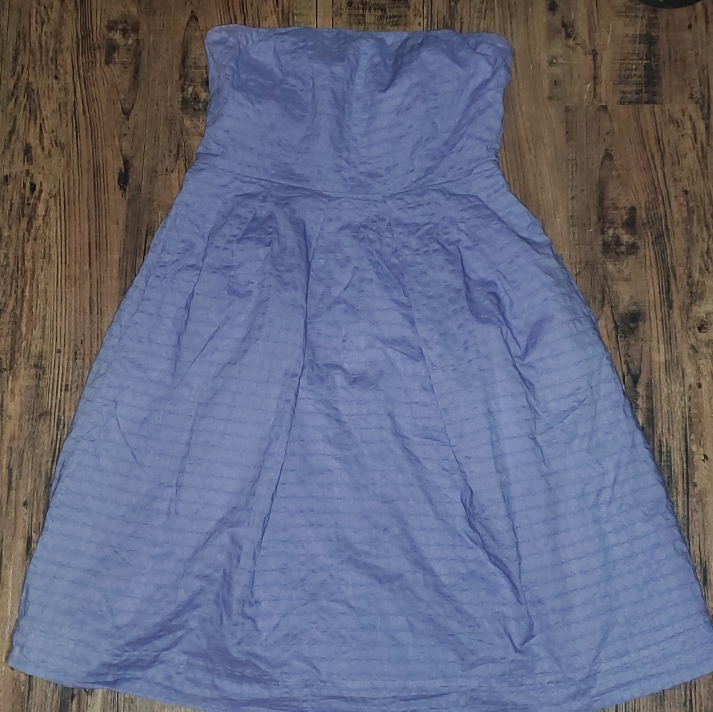 J. Crew Purple Lorelei Cotton Strapless Dress 4